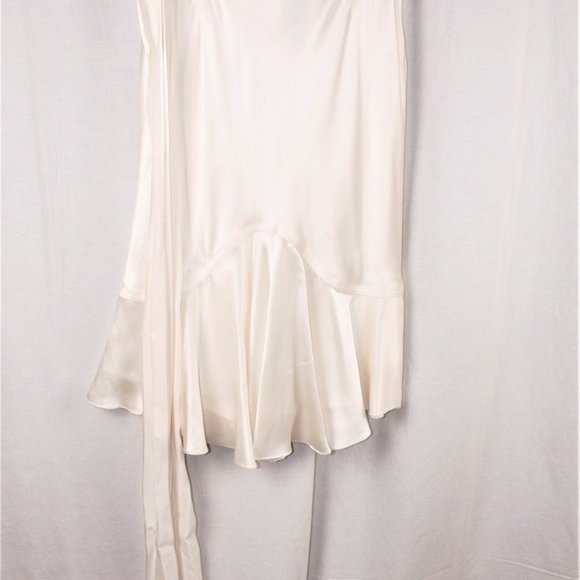 Perry Ellis White Silk Skirt with Peplum bottom - Size 6 NWT - Picture 3 of 6
